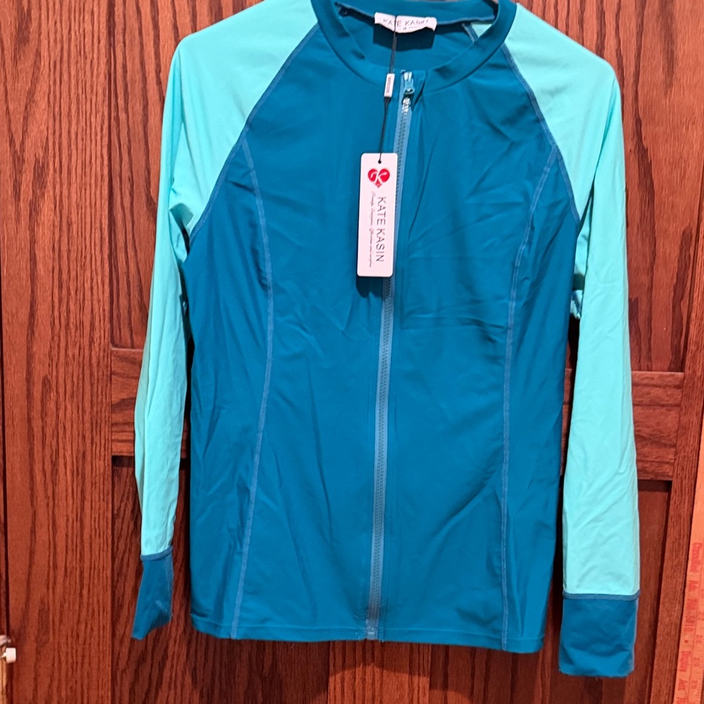 Kate Kasin Teal Jacket with Zip